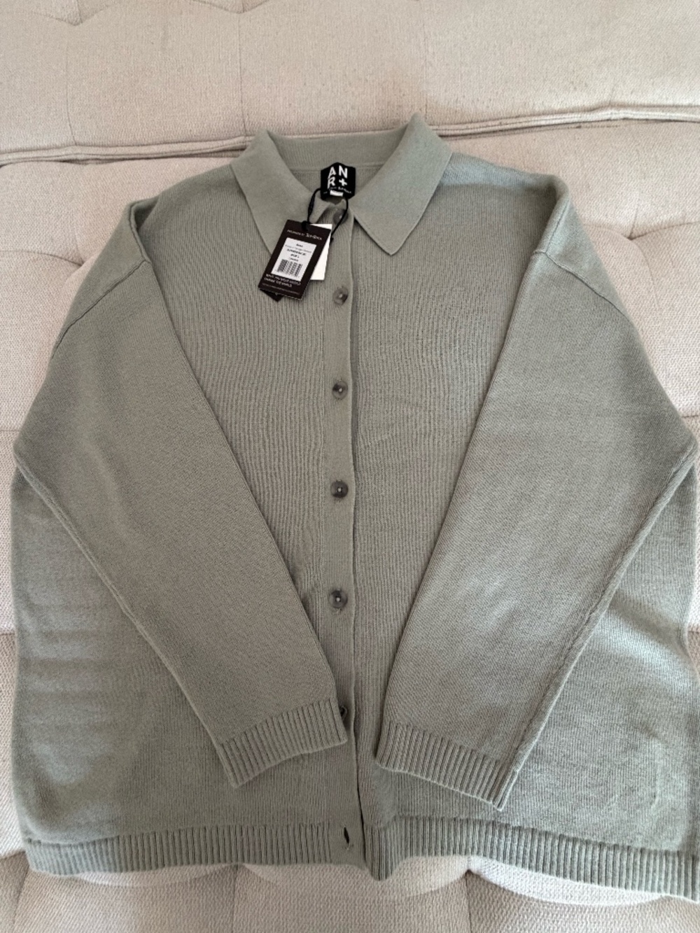 Alp N Rock 100% Organic Cotton Cardigan Sweater in Large Size